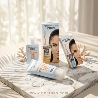 کرم ضد آفتاب بدون رنگ ایزدین مدل Fusion Water SPF 50؛ مناسب انواع پوست
