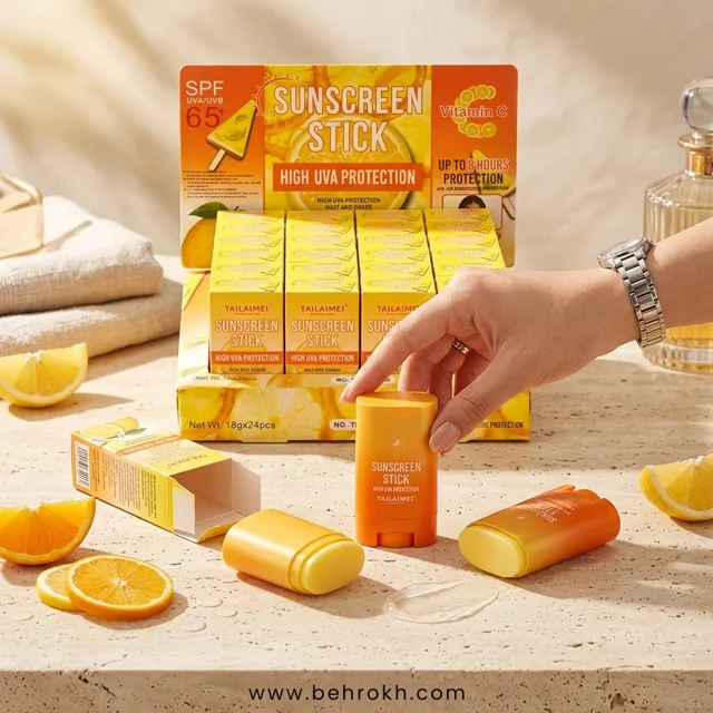 ضد آفتاب استیکی بدون رنگ تایلامی SPF 65؛ محافظت از پوست با ویتامین C